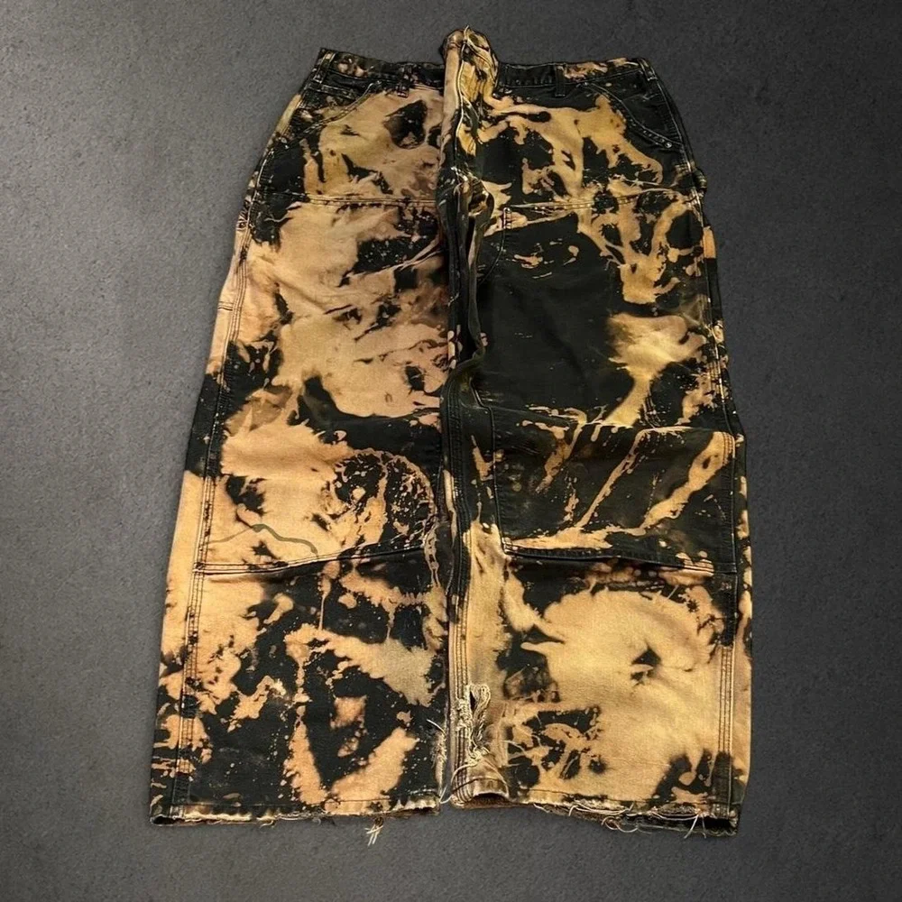 2000s Vintage Carhartt Baggy Bleached Double Knee Skate Workwear Carpenter Pants